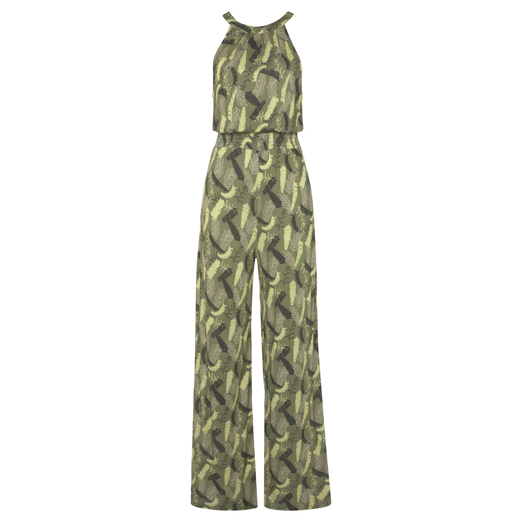 s.Oliver Overall mit Blätterdruck und breitem Smokeinsatz sommerlicher Jumpsuit Bis zu 60% Rabatt