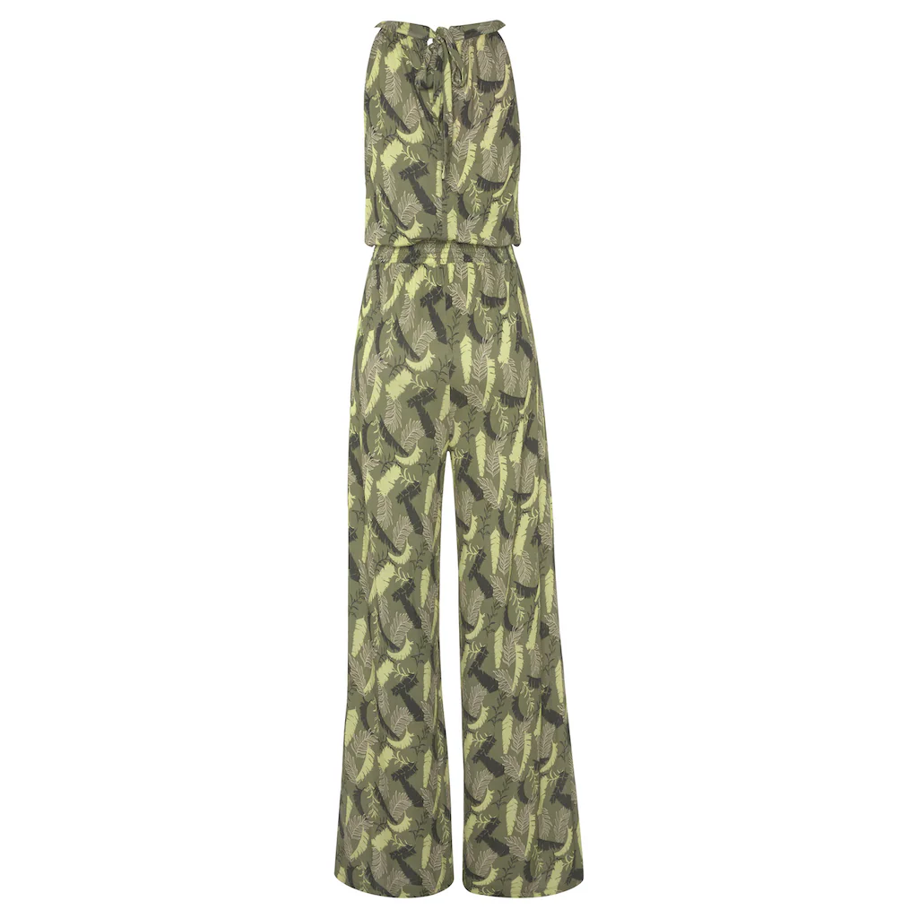 s.Oliver Overall mit Blätterdruck und breitem Smokeinsatz sommerlicher Jumpsuit Bis zu 60% Rabatt