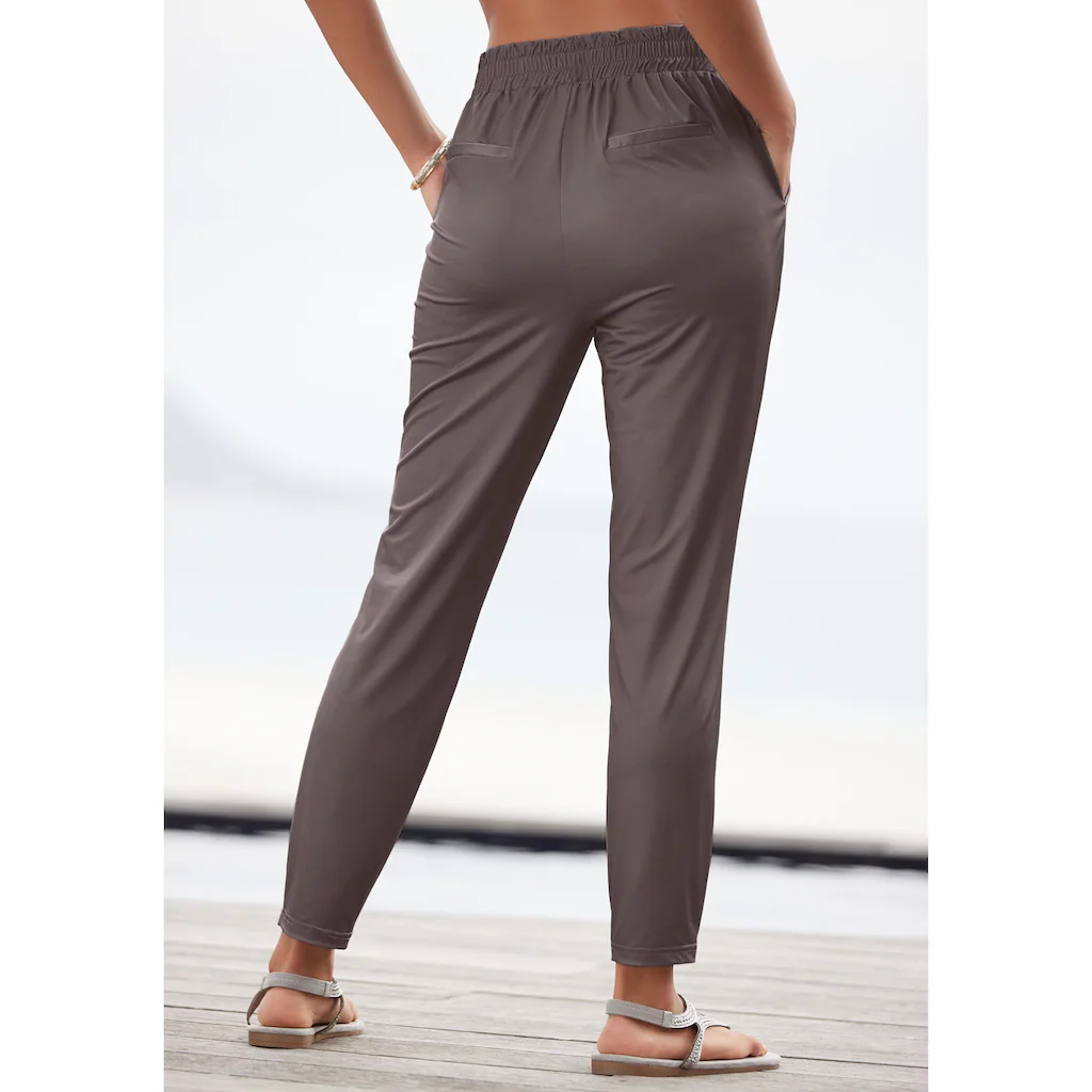 LASCANA Schlupfhose aus glatter Jerseyqualität leichte Sommerhose mit Taschen bügelfrei Auslauf
