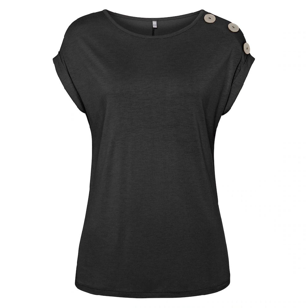 Buffalo Kurzarmshirt mit Zierknöpfen bequemes T-Shirt aus Jersey Basic Angebote
