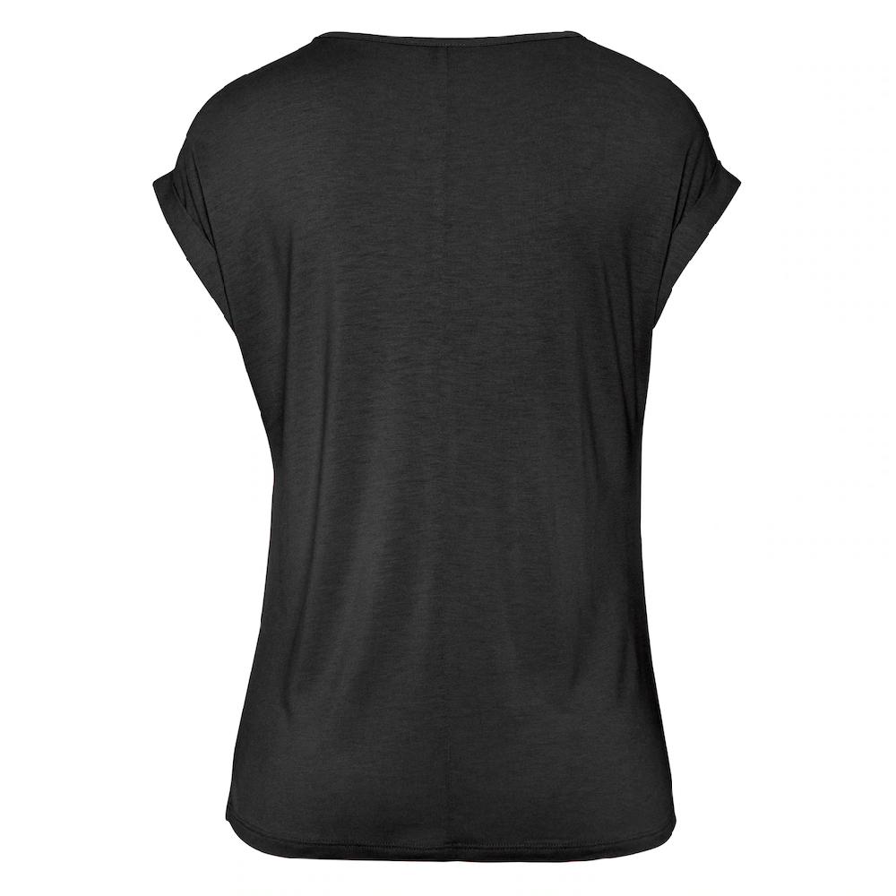 Buffalo Kurzarmshirt mit Zierknöpfen bequemes T-Shirt aus Jersey Basic Angebote