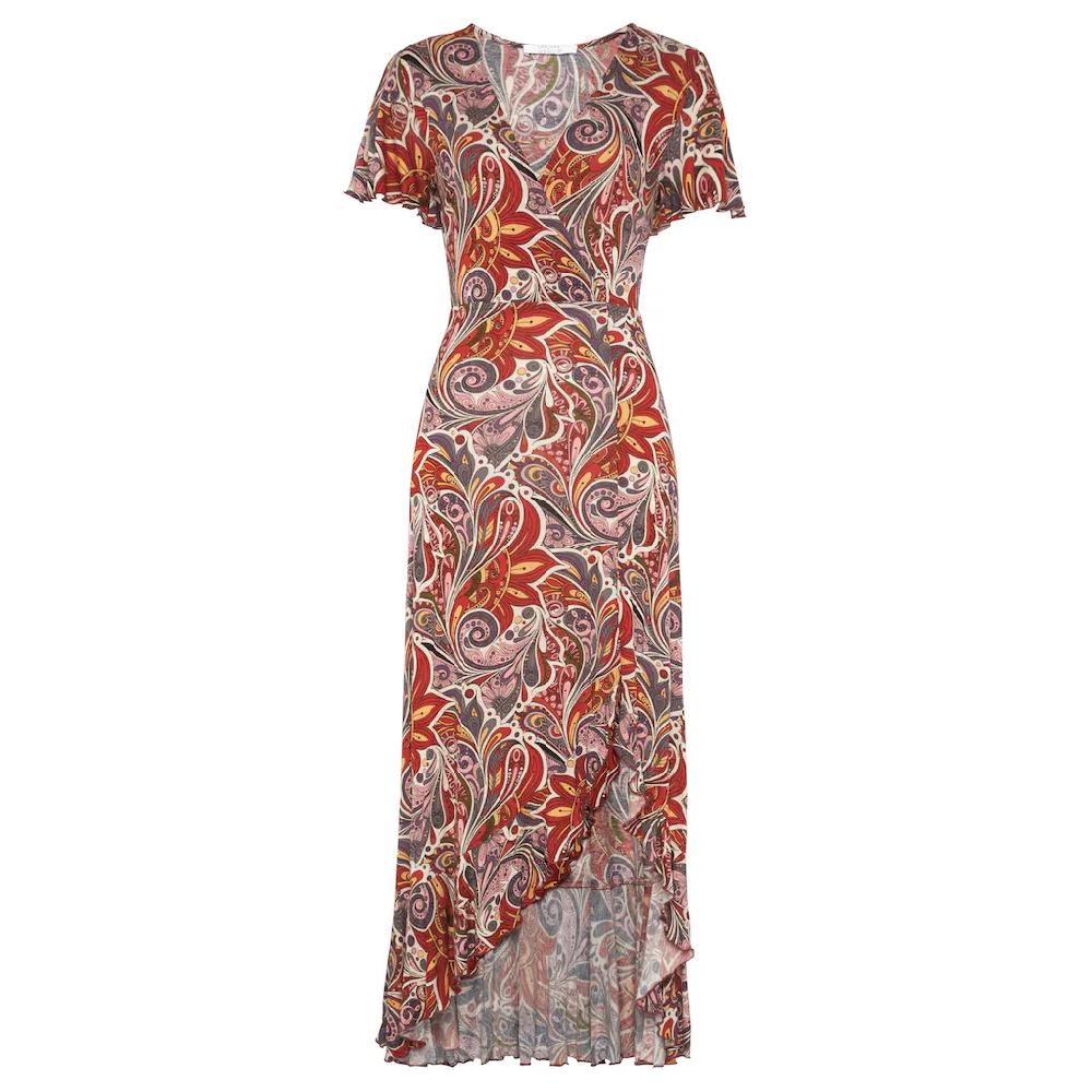 LASCANA Maxikleid mit Paisleydruck Schlitz und Volant Flügelärmel Druckkleid Hotsell