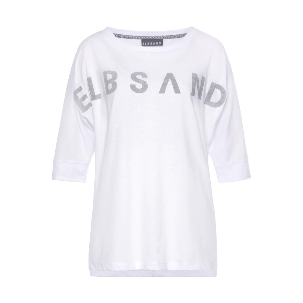 Elbsand Rundhals-Shirt »Iduna« mit Logoprint Baumwoll-Mix lockere Passform Fabrikpreis