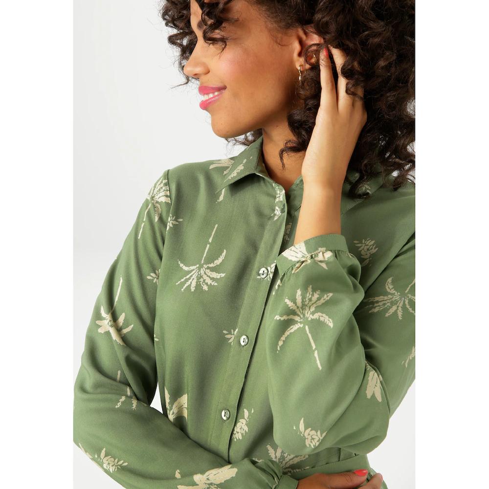 Aniston CASUAL Maxikleid (mit abnehmbarem Bindeband) mit Palmen bedruckt - jedes Teil ein Unikat - NEUE KOLLEKTION Cyber Monday