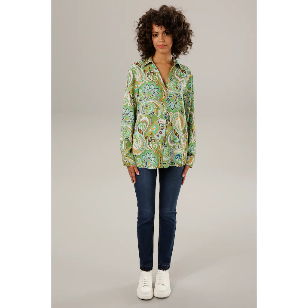 Aniston CASUAL Hemdbluse graphische Paisley-Muster - jedes Teil ein Unikat Jubiläumsangebot