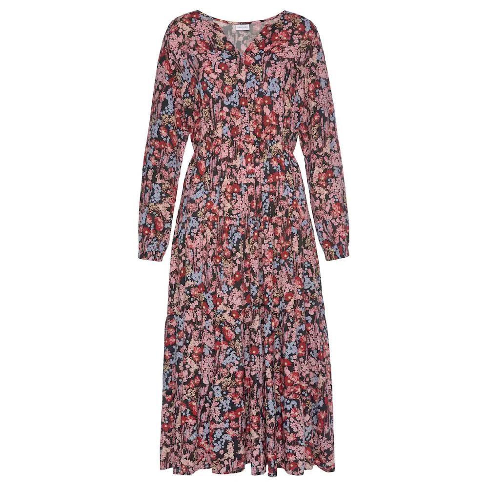 LASCANA Maxikleid mit Blümchenprint und V-Ausschnitt Sommerkleid Top Angebot