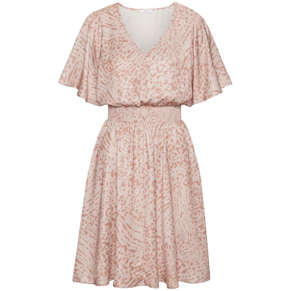 LASCANA Sommerkleid mit Animalprint und Fledermausärmeln Satinoptik elastisch Kauf eins, bekomm eins gratis