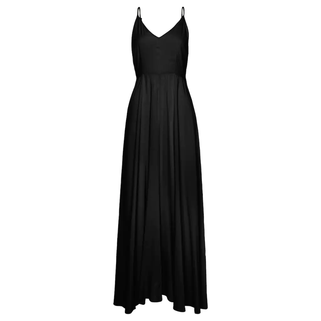 LASCANA Maxikleid aus gewebter Viskose Cut-Out am Rücken Sommerkleid Tiefpreis