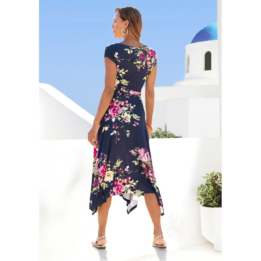 Beachtime Sommerkleid mit Zipfelsaum und Schleife in der Taille Jerseykleid Strandkleid Super Sparpreis