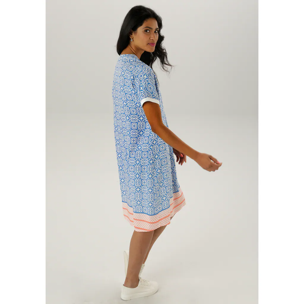 Aniston SELECTED Blusenkleid mit farbharmonischen Ornamenten-Musterung - NEUE KOLLEKTION Wochenangebot