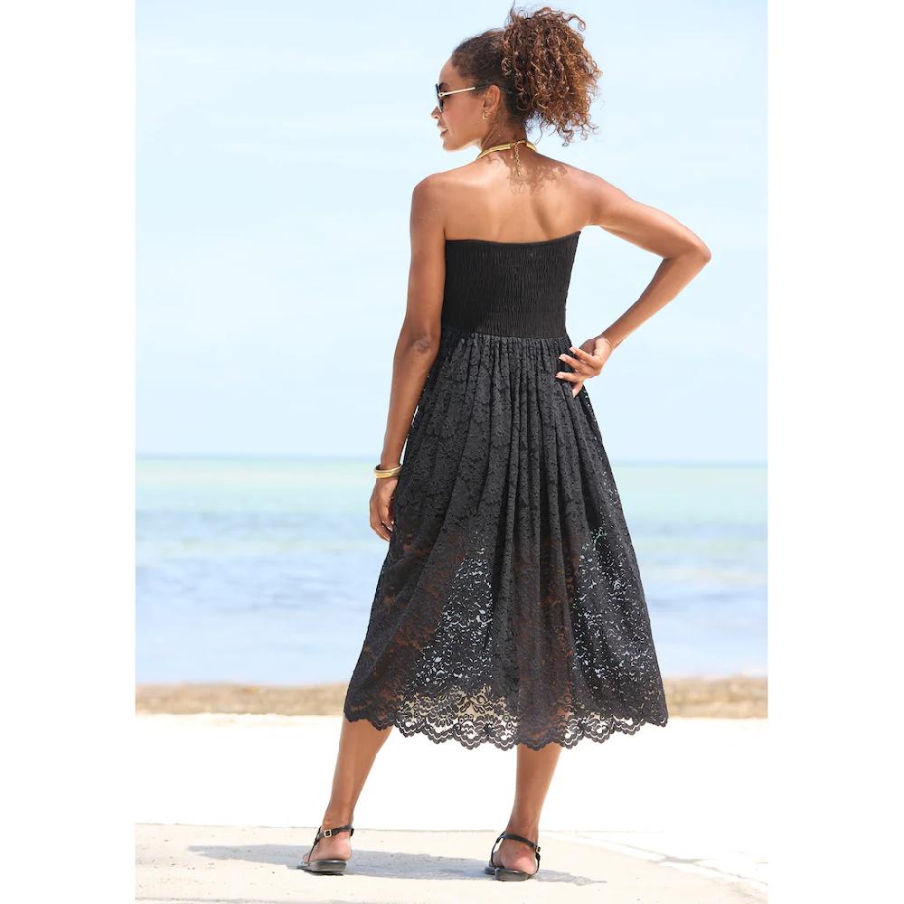LASCANA 2-in-1-Kleid aus geblümter Spitze Sommerkleid oder Maxirock elastisch Nur noch ein Tag übrig