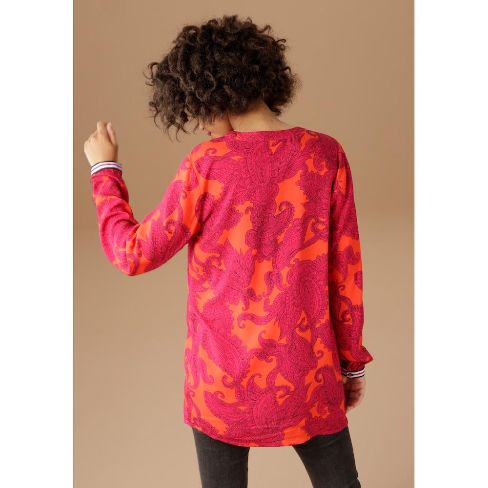 Aniston CASUAL Schlupfbluse mit farbenfrohem großflächigem Ornament-Druck Outlet