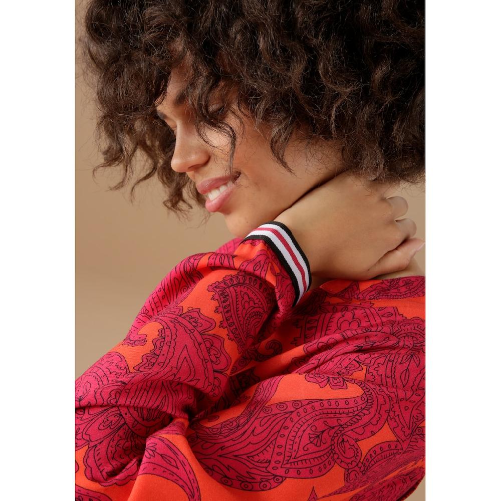 Aniston CASUAL Schlupfbluse mit farbenfrohem großflächigem Ornament-Druck Outlet