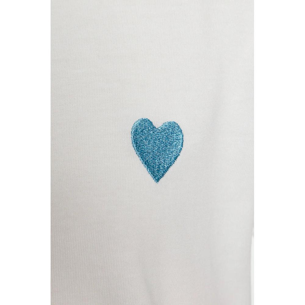LASCANA T-Shirt mit süßer Herz-Stickerei Kurzarmshirt aus Baumwolle Schlussverkauf