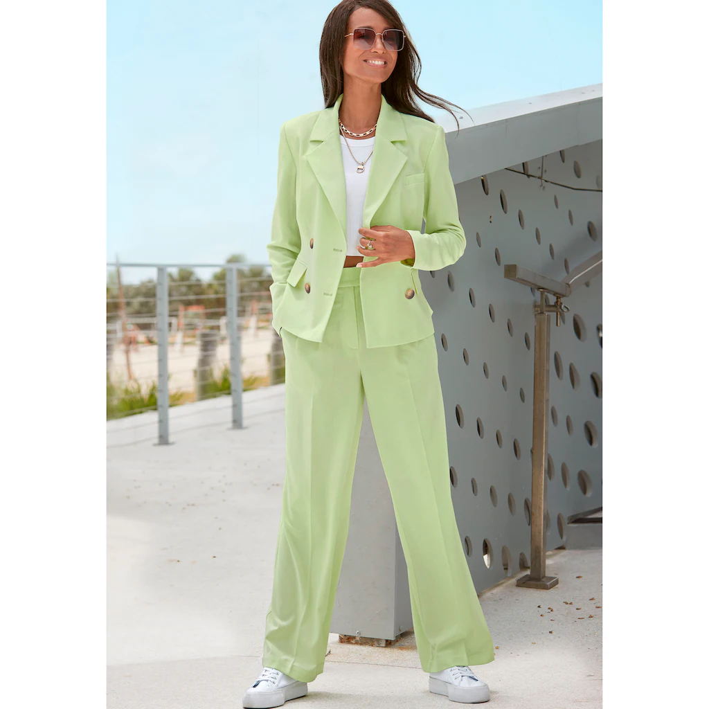 LASCANA Kurzblazer mit doppelreihigem Knopfverschluss Damenblazer sportlich-elegant Limitierter Zeitrabatt