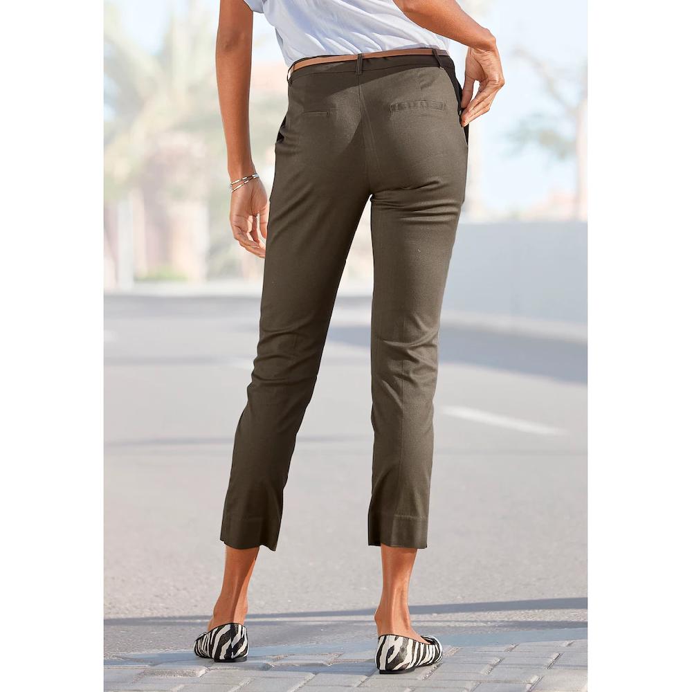 Vivance Chinohose (mit Gürtel in Lederoptik) in klassischer Basic-Form Stoffhose Business-Look Exklusivangebot