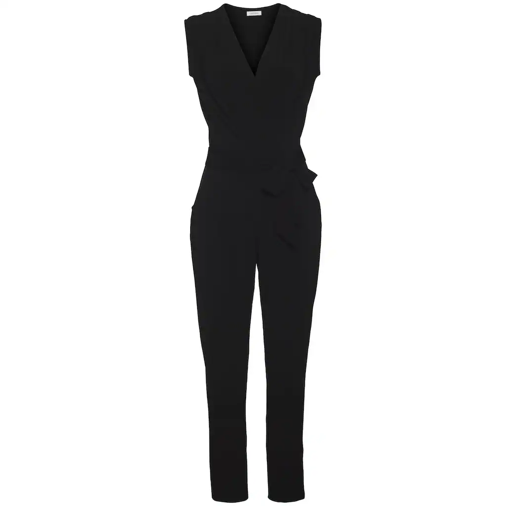 LASCANA Overall (mit Bindegürtel) aus knitterfreier Ware eleganter Jumpsuit in Wickeloptik bügelfrei Große Rabatte