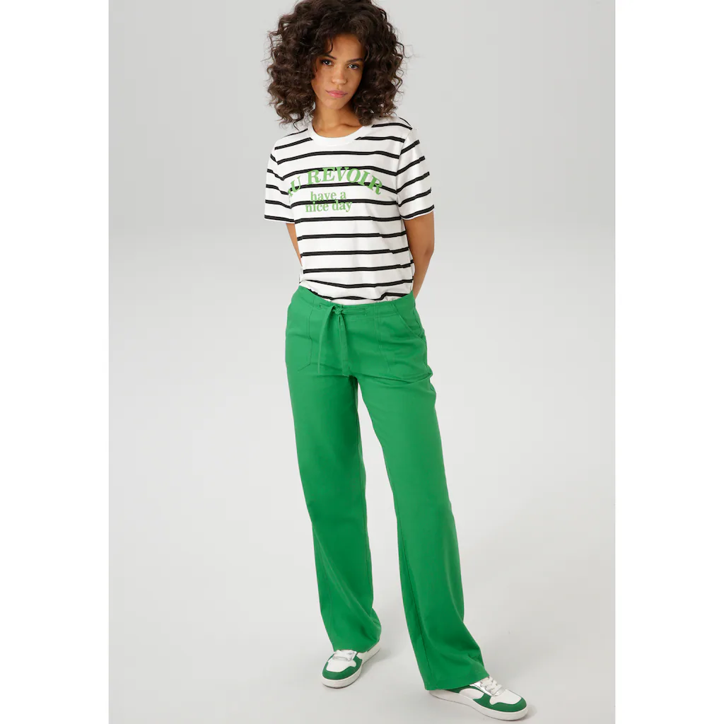 Aniston CASUAL Leinenhose mit Bindeband Saisonale Angebote