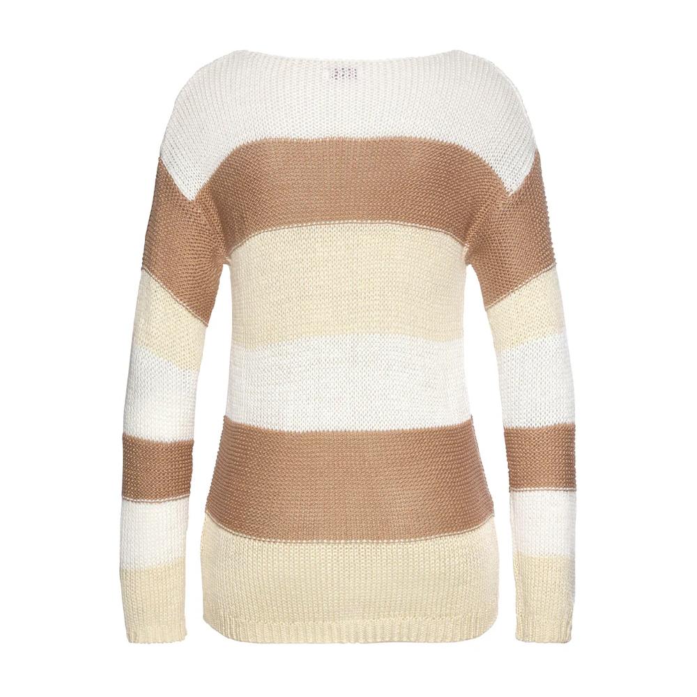 LASCANA Streifenpullover mit überschnittenen Schultern Strickpullover figurumspielend Super Sparpreis