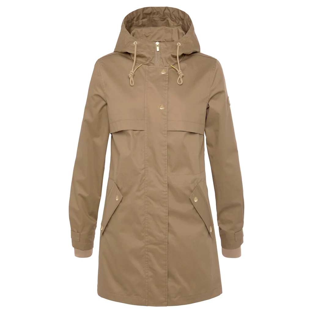 French Connection Outdoorjacke mit Kapuze Saumschlitz mit Druckknöpfen auf der Rückseite Begrenzte Freigabe