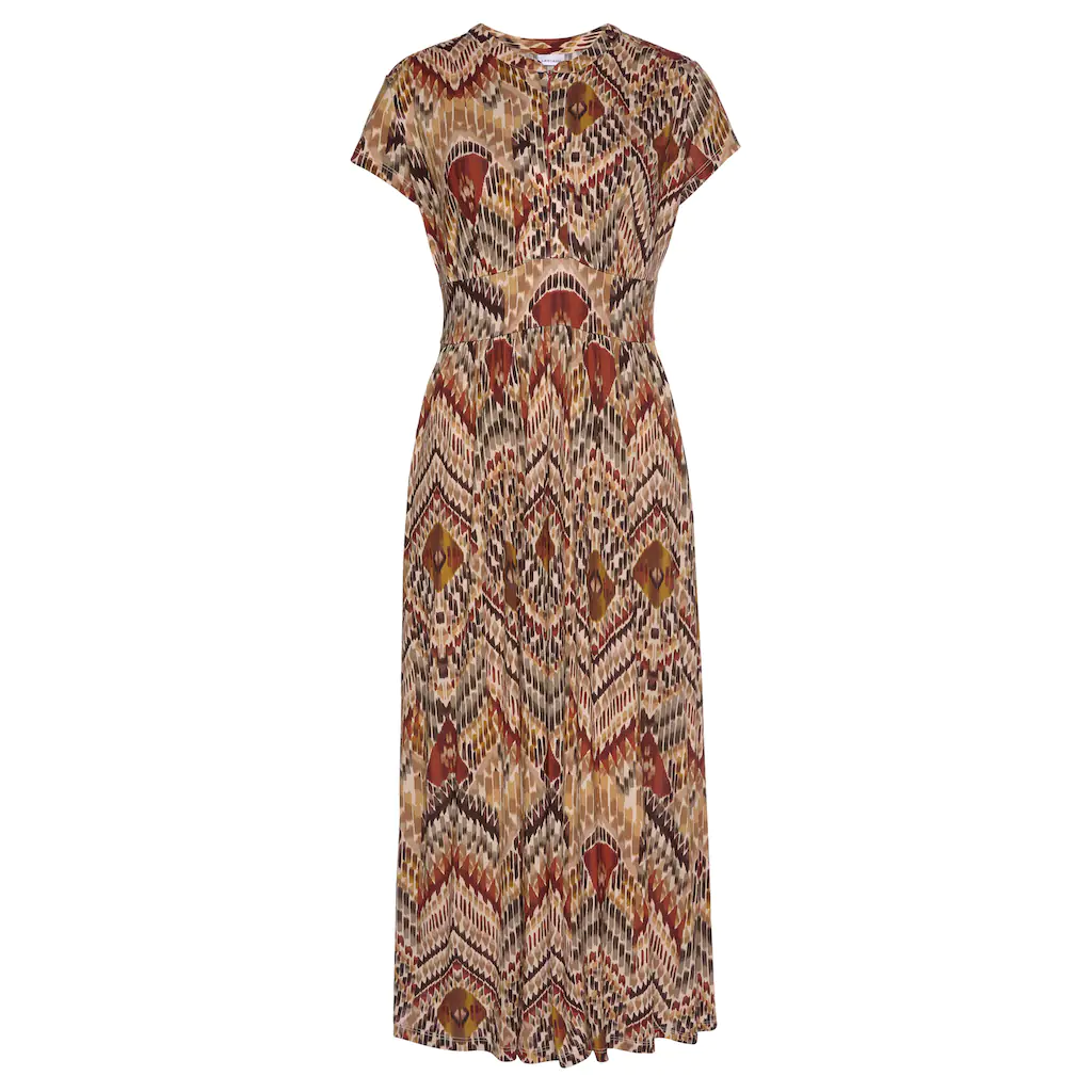 LASCANA Midikleid mit Ethnoprint und Reißverschluss vorne Sommerkleid Strandkleid Letzte 3 Tage