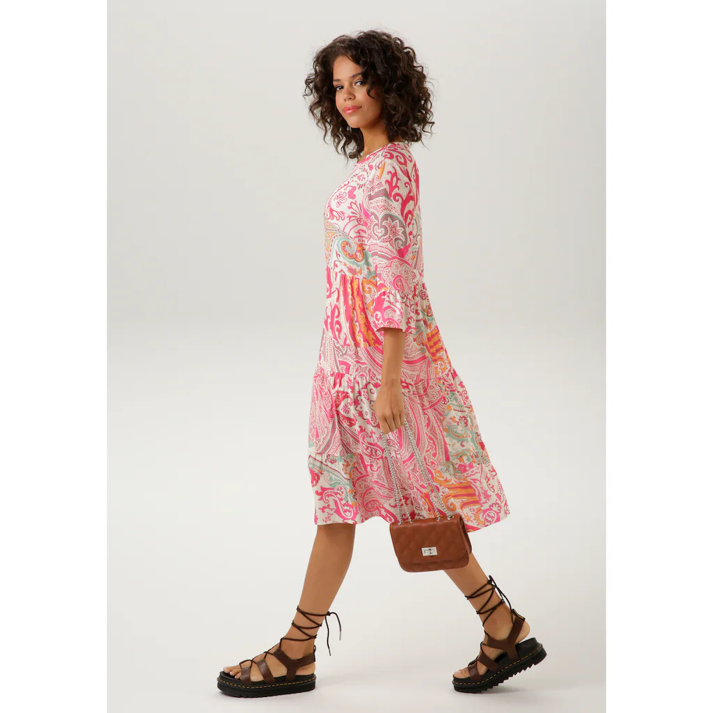 Aniston CASUAL Blusenkleid mit großflächigem Paisley-Druck Bis zu 55% Rabatt