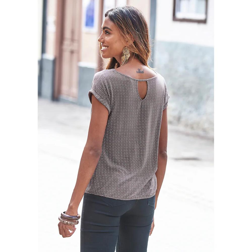 LASCANA Kurzarmshirt »mit modischem Cut-Out« (2er-Pack) aus weichem Viskose-Stretch Riesige Rabatte