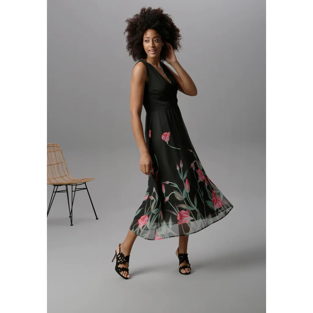 Aniston SELECTED Sommerkleid mit floralem Druck 50% Rabatt mit kostenlosem Versand