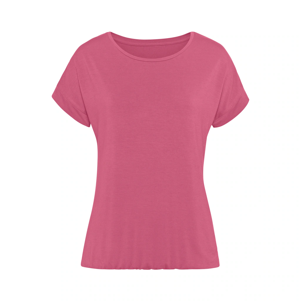 Vivance Kurzarmshirt »mit Gummizug im Bund« (2er-Pack) aus weichem Viskose-Stretch Clearance-Verkauf