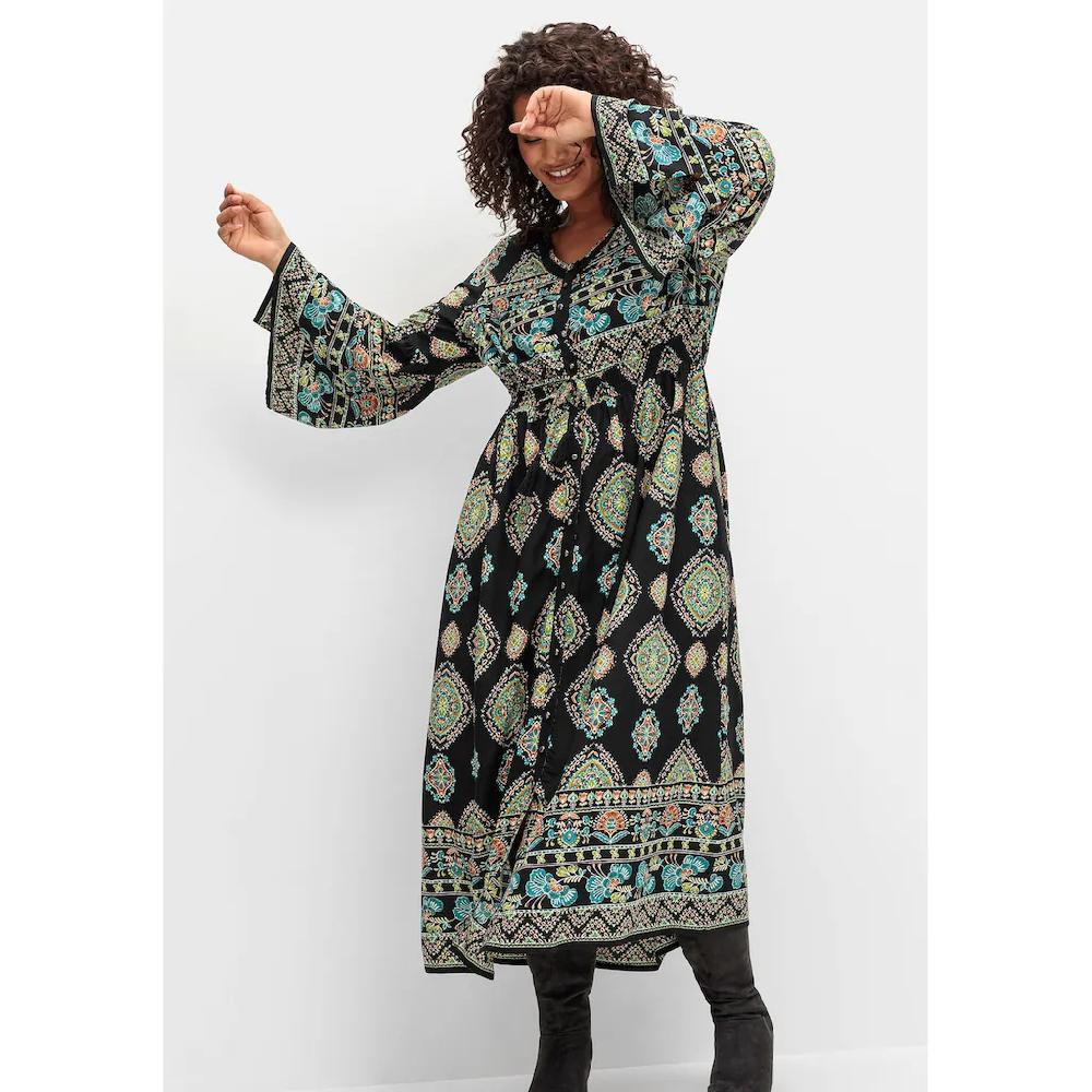 sheego by Joe Browns Maxikleid »Große Größen« im Boho-Stil mit Trompetenärmeln Black Friday Preise