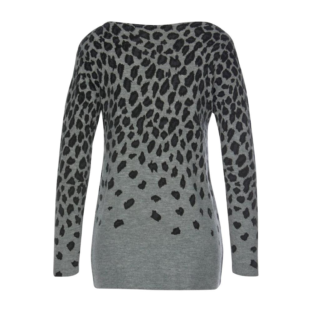 LASCANA Strickpullover mit Leomuster weicher Damenpullover mit Alloverprint zollfrei