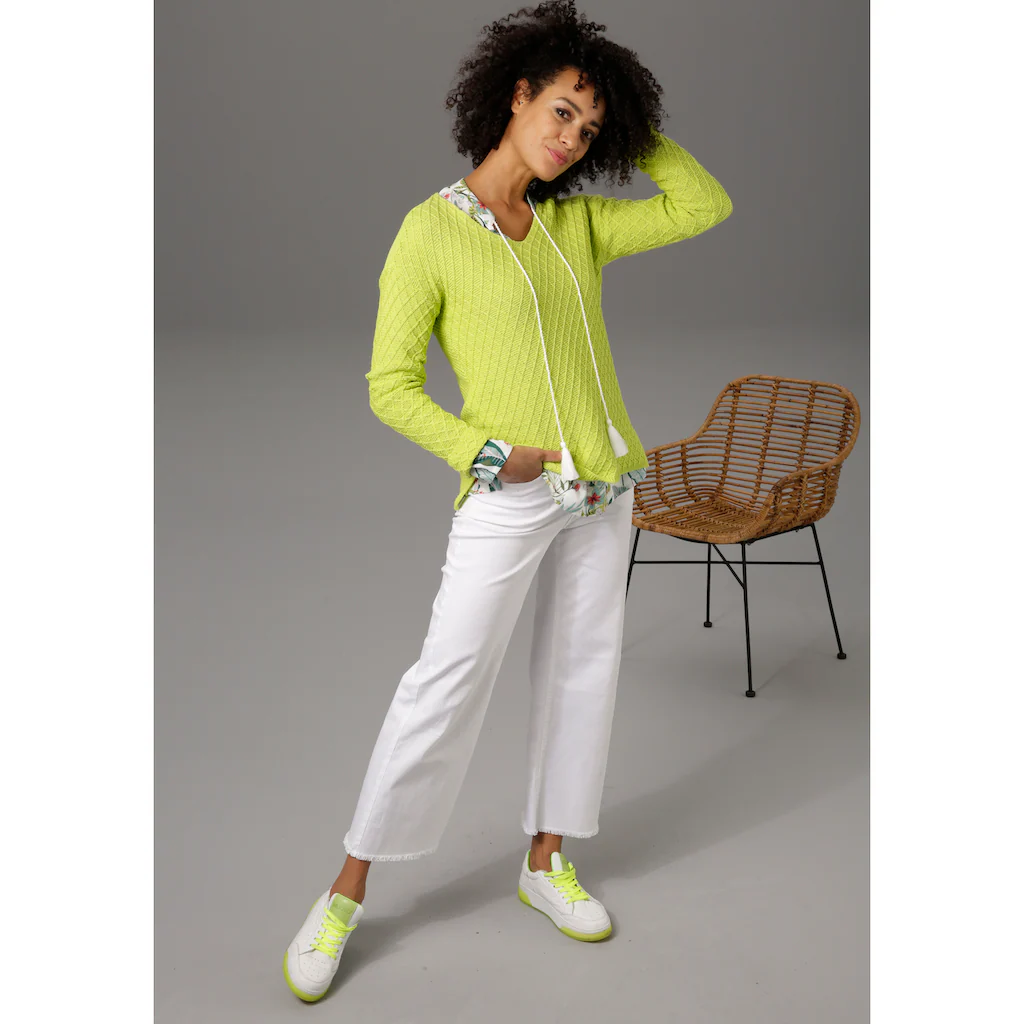 Aniston CASUAL V-Ausschnitt-Pullover im trendigen Mustermix Rabatte dieses Monats