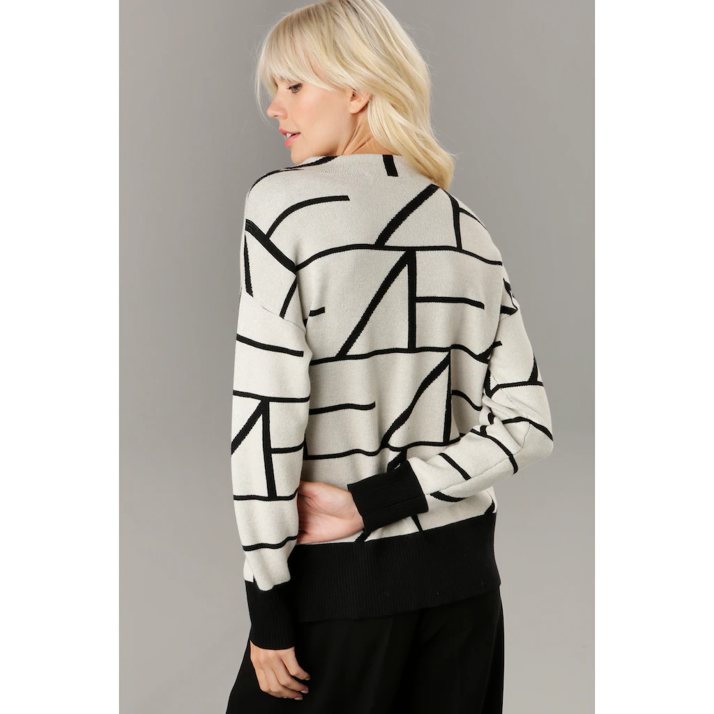 Aniston SELECTED Strickpullover mit elegantem Jacquard-Muster Outlet