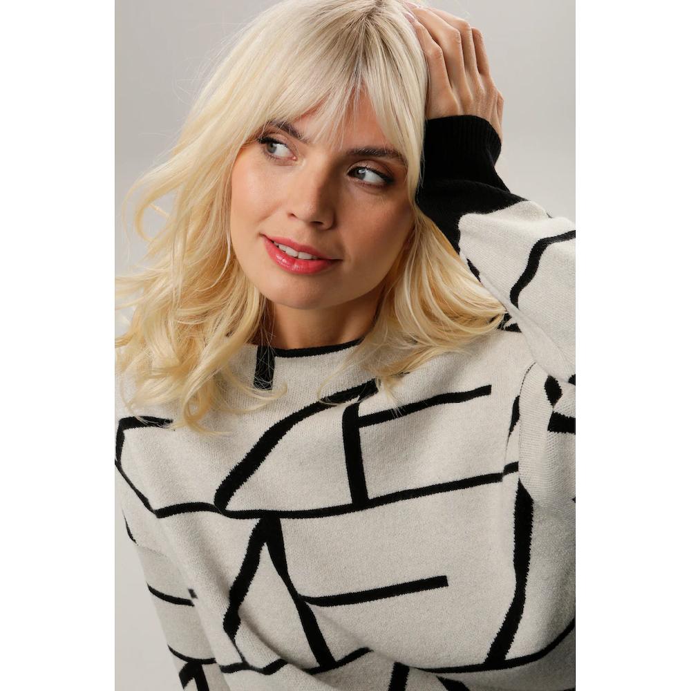 Aniston SELECTED Strickpullover mit elegantem Jacquard-Muster Outlet