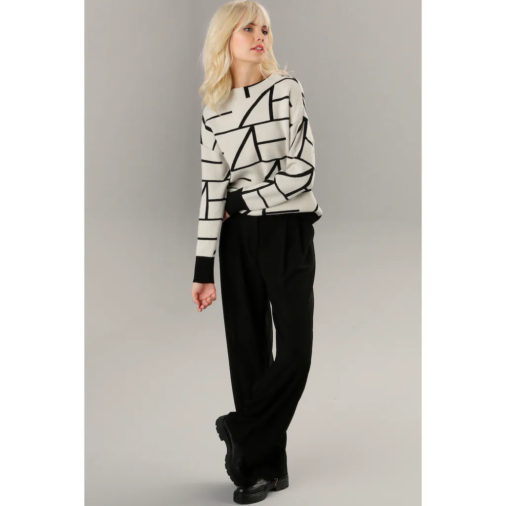 Aniston SELECTED Strickpullover mit elegantem Jacquard-Muster Outlet