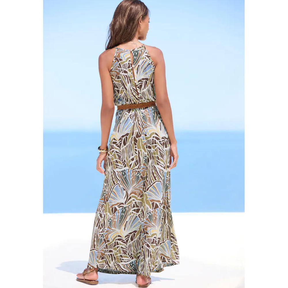 LASCANA Maxikleid leichtes Sommerkleid mit Alloverprint fließendes Strandkleid Verkauf