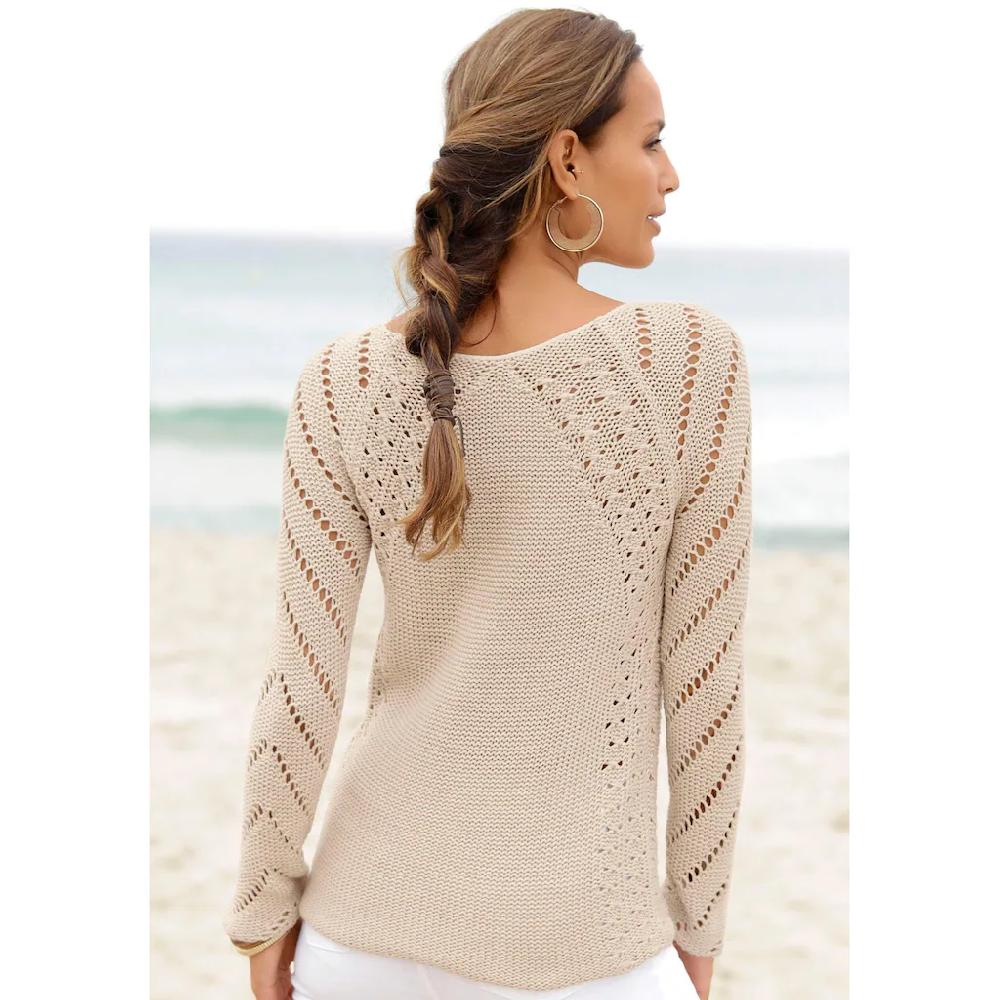 LASCANA Ajourpullover mit tollem Lochstrickmuster Strandpullover leicht transparent Hotsell
