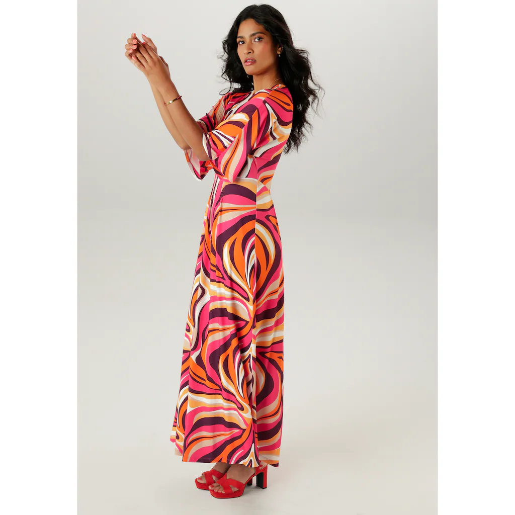 Aniston SELECTED Maxikleid mit weiten 3/4-langen Ärmeln - NEUE KOLLEKTION Meist gekauft