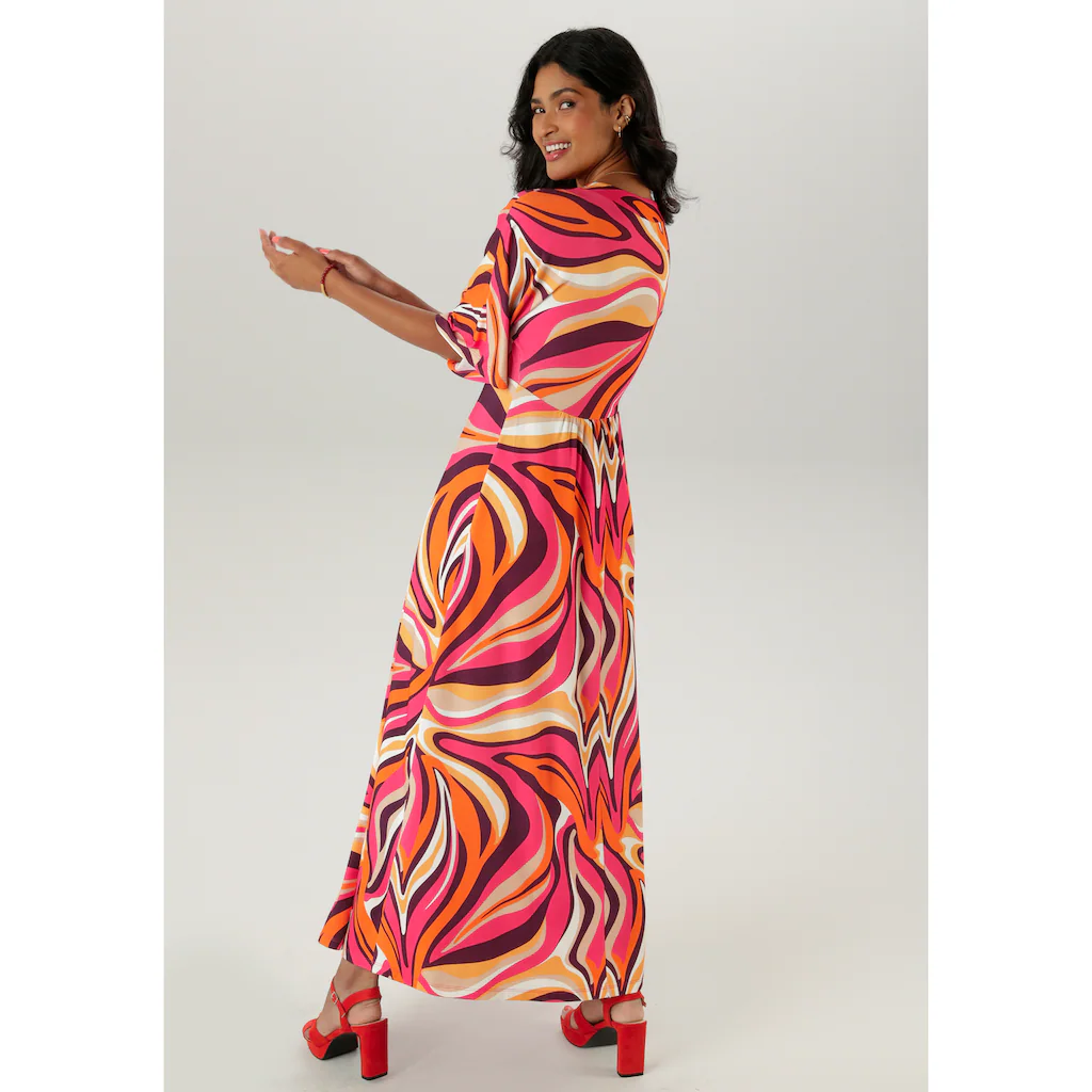 Aniston SELECTED Maxikleid mit weiten 3/4-langen Ärmeln - NEUE KOLLEKTION Meist gekauft