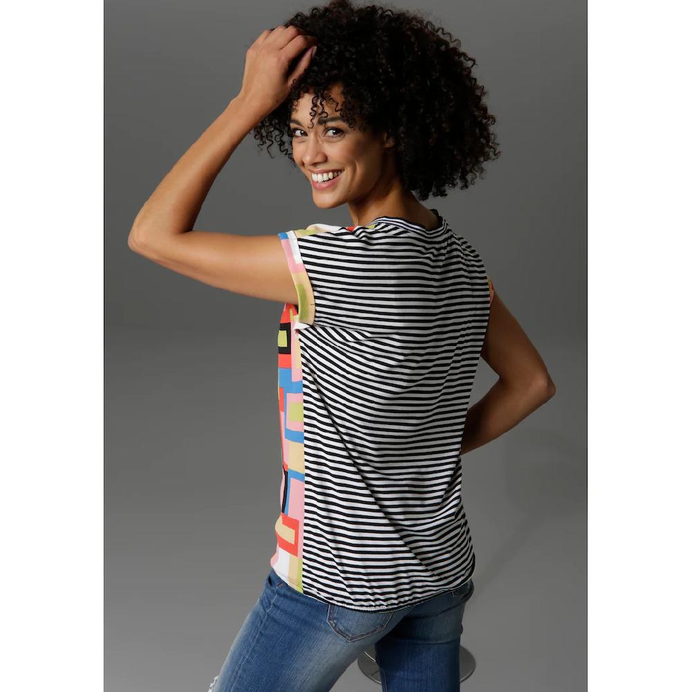 Aniston CASUAL T-Shirt im Material- und Mustermix Fabrikpreis