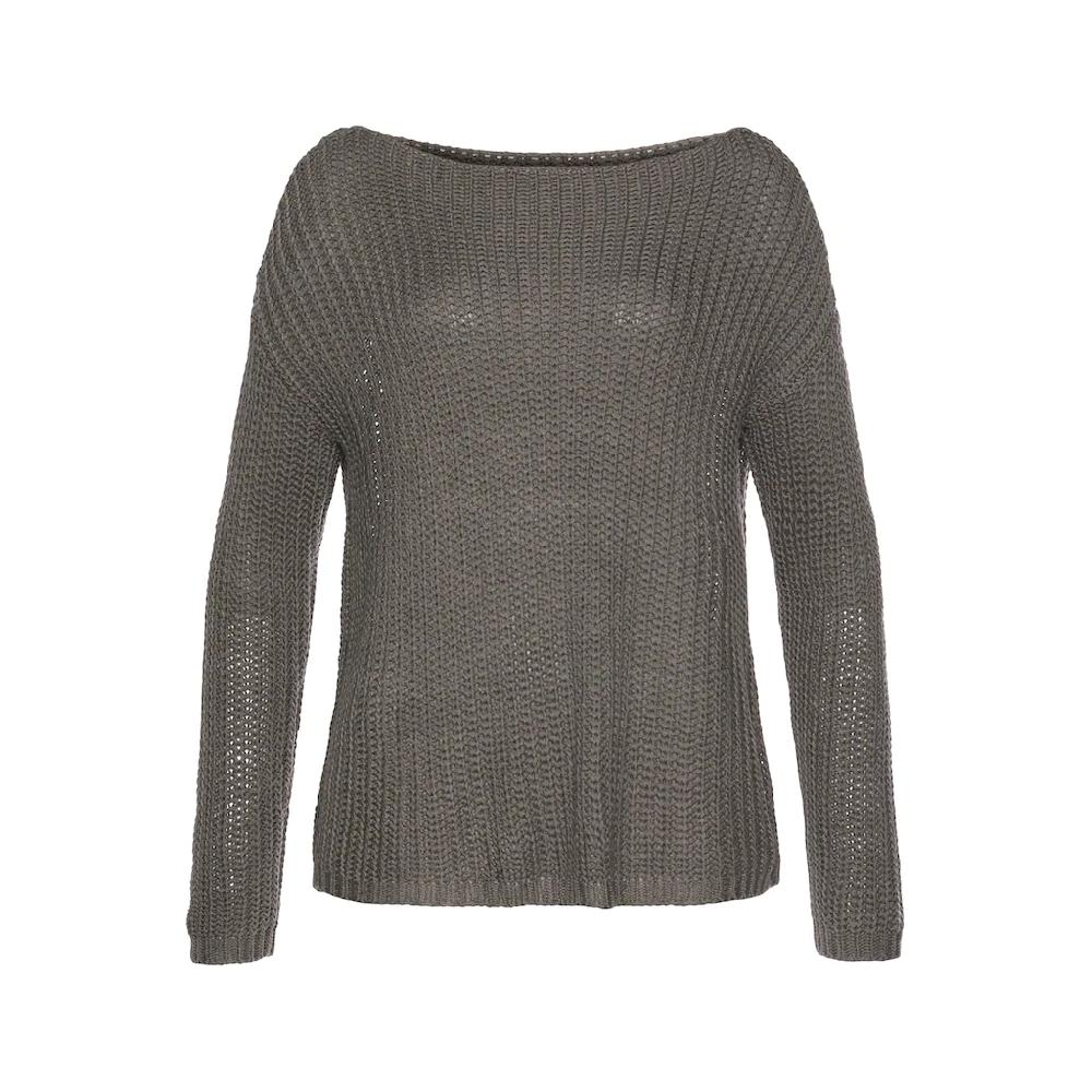 LASCANA Rundhalspullover aus weichem Grobstrick lockerer Strickpullover Damenpullover Exklusivangebot