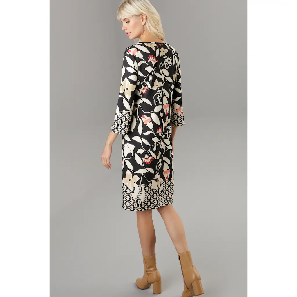 Aniston SELECTED Jerseykleid mit gemusterten Bordüren Cyber Monday