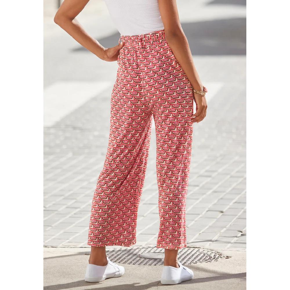 Vivance Culotte (mit Bindegürtel) mit Retroprint leichte Jerseyhose Sommerhose Lagerräumung