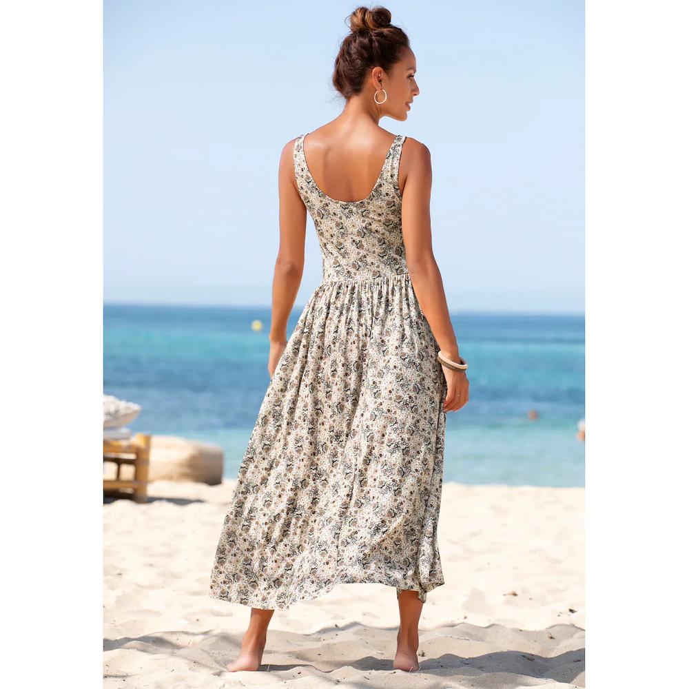 Vivance Midikleid mit Blümchenprint luftiges Sommerkleid Strandkleid Tägliche Deals