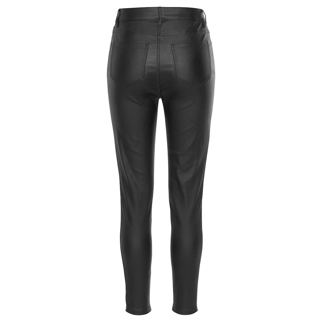 LASCANA Lederimitathose mit sichtbarer Knopfleiste enge Kunstlederhose casual-chic Wochenangebot