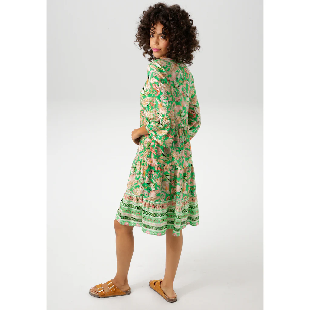 Aniston CASUAL Tunikakleid mit fantasievolle farbharmonischen Druck - NEUE KOLLEKTION Bis zu 50% Rabatt
