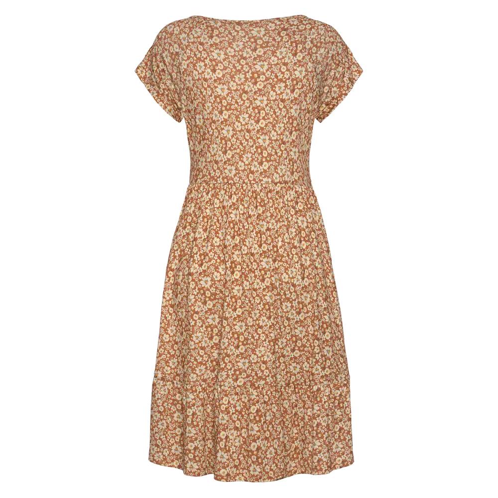 Buffalo Jerseykleid mit Blümchenprint und V-Ausschnitt Sommerkleid Strandkleid Bis zu 60% Rabatt