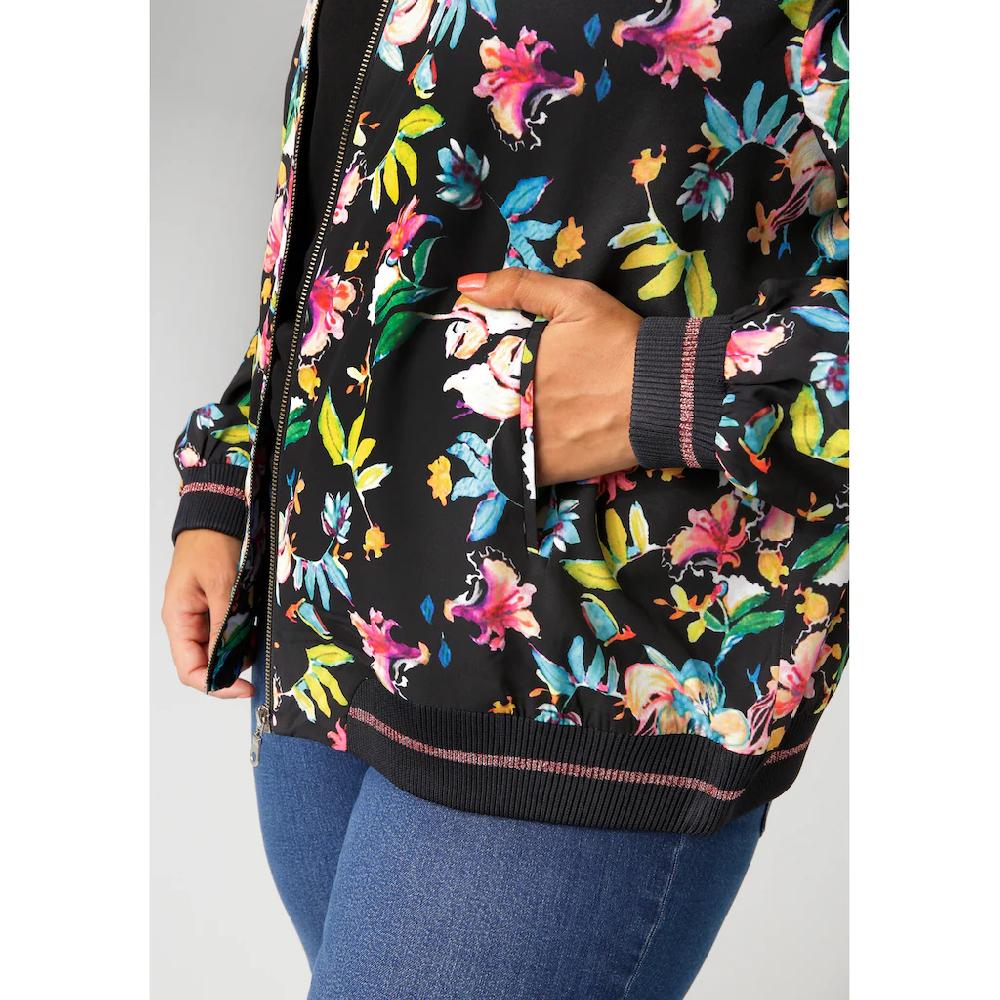 Aniston PLUS Blouson Mit Blumendruck - NEUE KOLLEKTION Bis zu 65% Rabatt