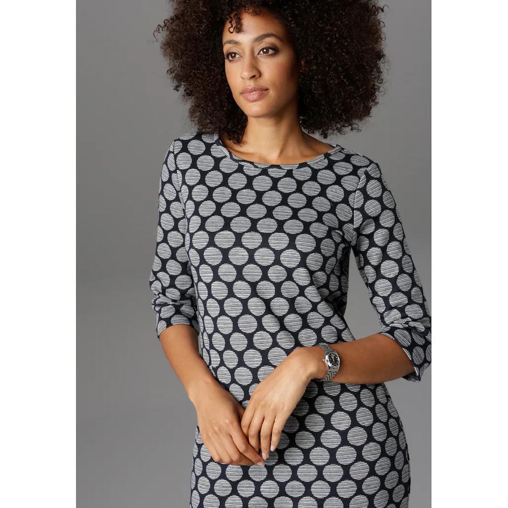 Aniston SELECTED Jerseykleid mit Punkten & Streifen Vierteljährliche Förderung