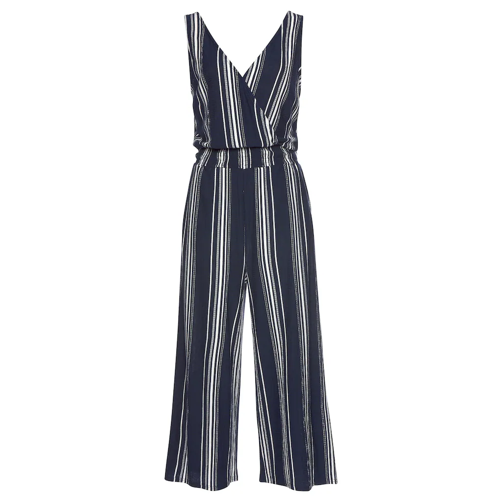 LASCANA Culotte-Overall aus strukturierter Ware sommerlicher Jumpsuit mit Streifen 50% Rabatt mit kostenlosem Versand